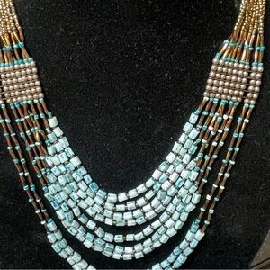 Elegant Multi-Strand Beaded Native Necklace